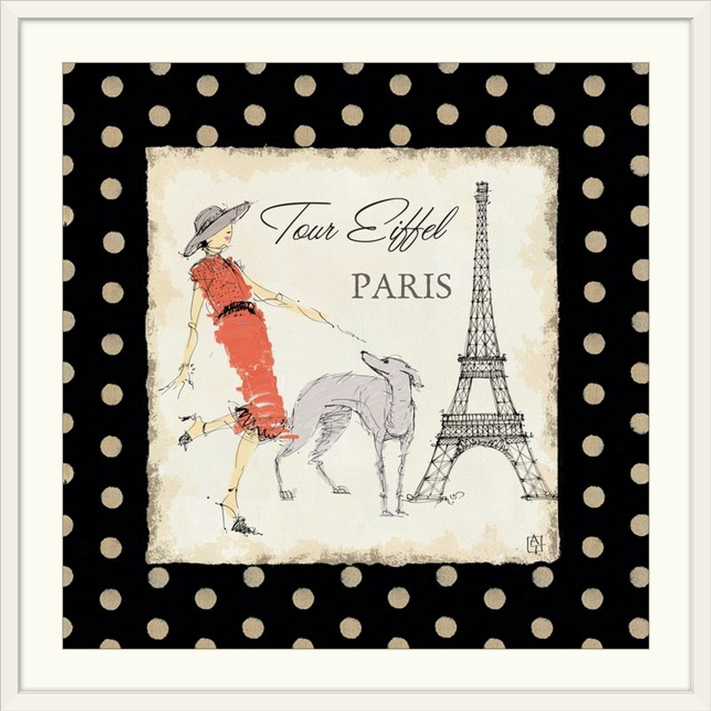 «Mesdames à Paris» par Aimy, impression, H 24 po x l 24 po x P 1 po, Cadre blanc