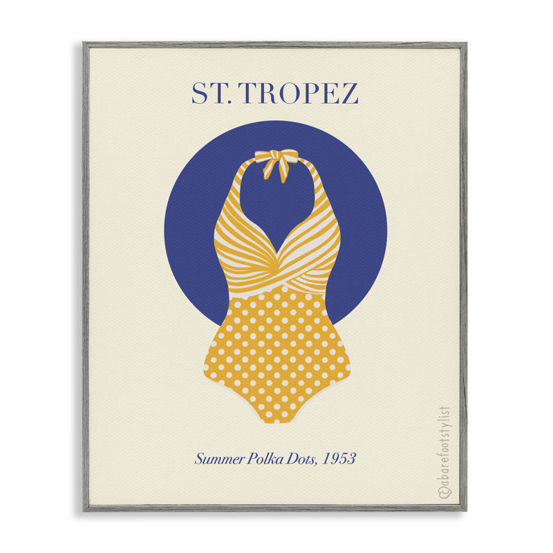 Encadré giclée St. Tropez, par A Barefoot, H 14 po x l 11 po, Estampe numérique Farmhouse