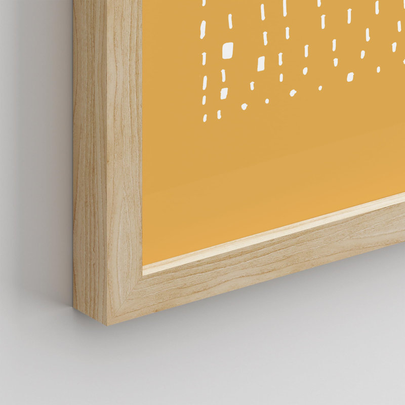 " Geometric Dot Pattern Yellow Abstract ", Natural, 14" H x 11" W