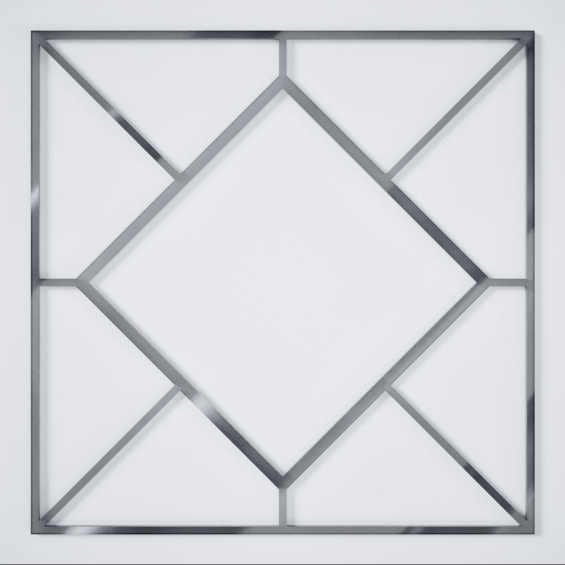 Panneaux muraux décoratifs en acrylique Hudson, moyen, l 15 3/8 po x H 15 3/8 po x T 1/8 po, miroir argent, Miroir argenté