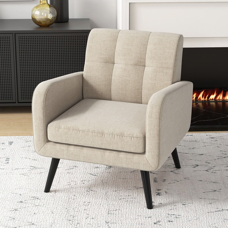 Conyngham Upholstered Linen Accent Chair