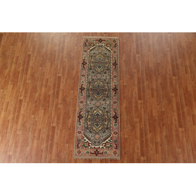 One-of-a-Kind Runner 2'6" X 7'11" New Age Runner Wool Area Rug in Gray