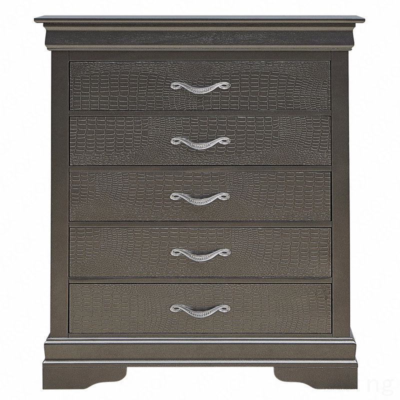Commode noire élégante en métal transitionnel, Taupe