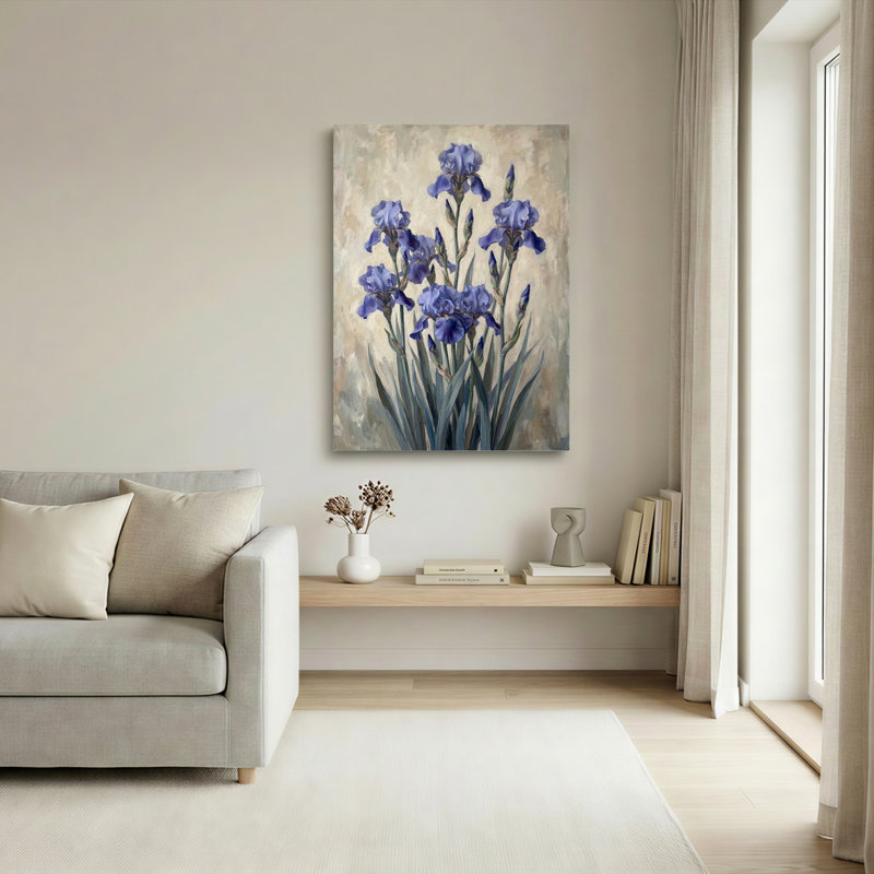 Ensemble de 1 tableau sur toile Iris violet, 30"H x 20"W, Wrapped Canvas