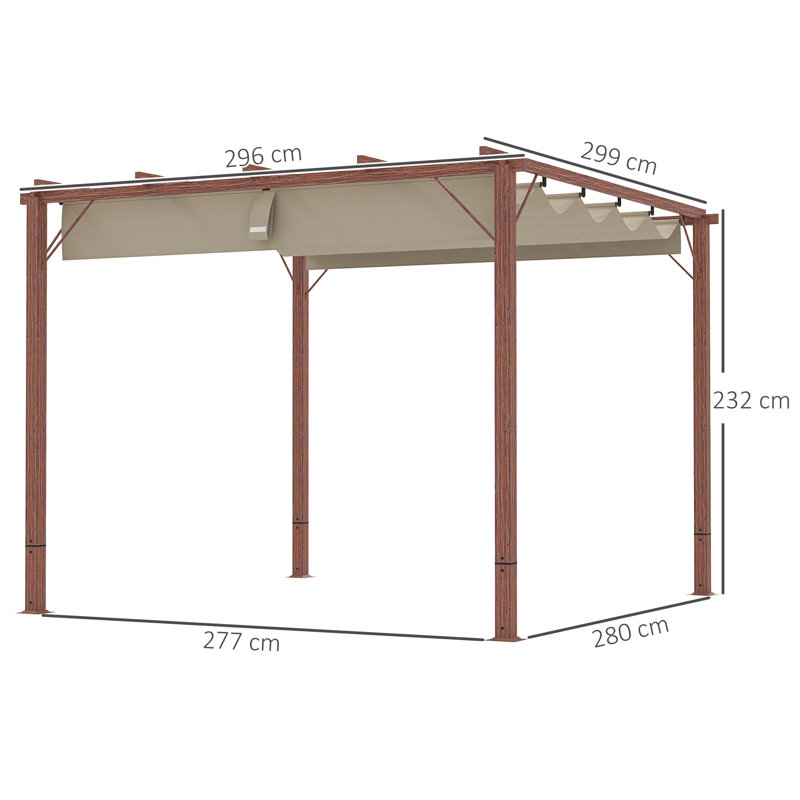 2.32m x 2.99m x 2.96m Pergola, Natural