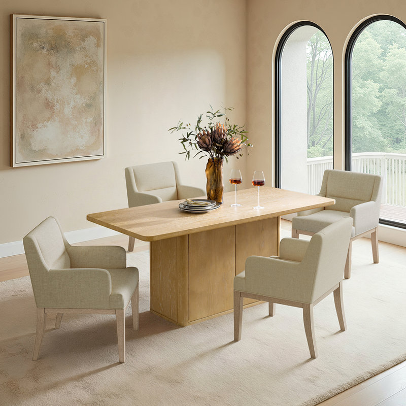 Melodie Farmhouse Modern 5-Piece Solid Wood Dining Set