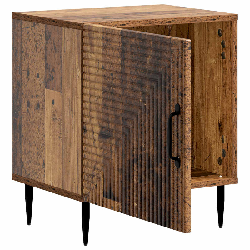 43cm W Manufactured Wood Bedside Table, Old Wood