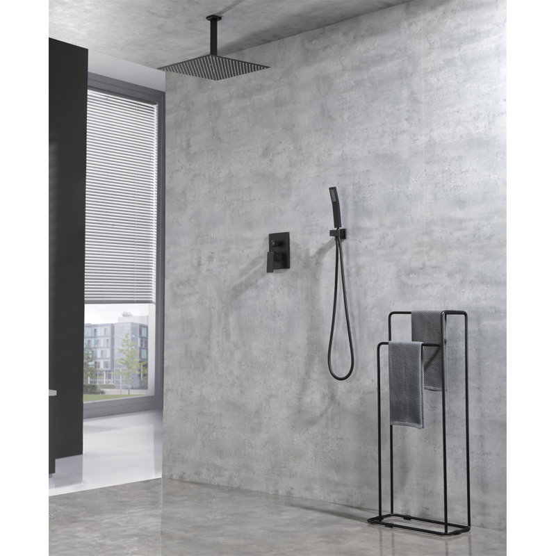 Ceiling Mounted Shower System Combo Set With Handheld And 16"Shower Head