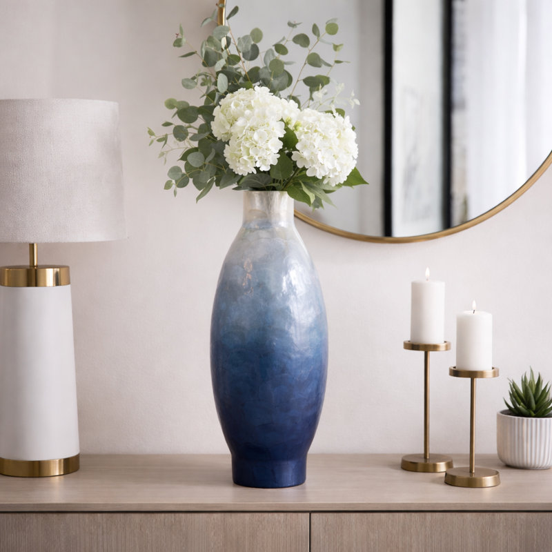 Élégant vase Capiz Ombre Design, 19.7"