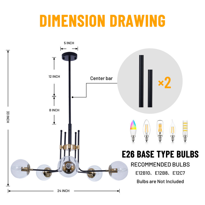 Holmun 5 - Light Dimmable Chandelier