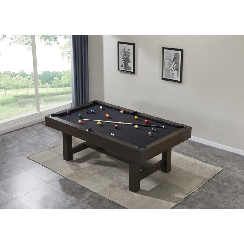Wilson 7' Dark Wood and Black Felt Pool Table