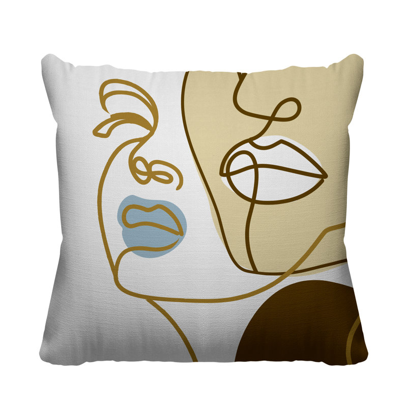 Outdoor Reversible Throw Pillow, Light Yellow, 19W" x 19H"