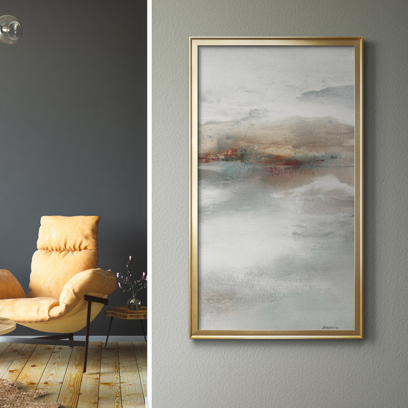 «Rising Veil V», reproduction d'art, H 14,5 po x l 26,5 po x P 1,5 po, Toile encadrée dorée, Pas de tapis
