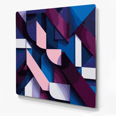Abstrait formes 73, art mural en métal mauve