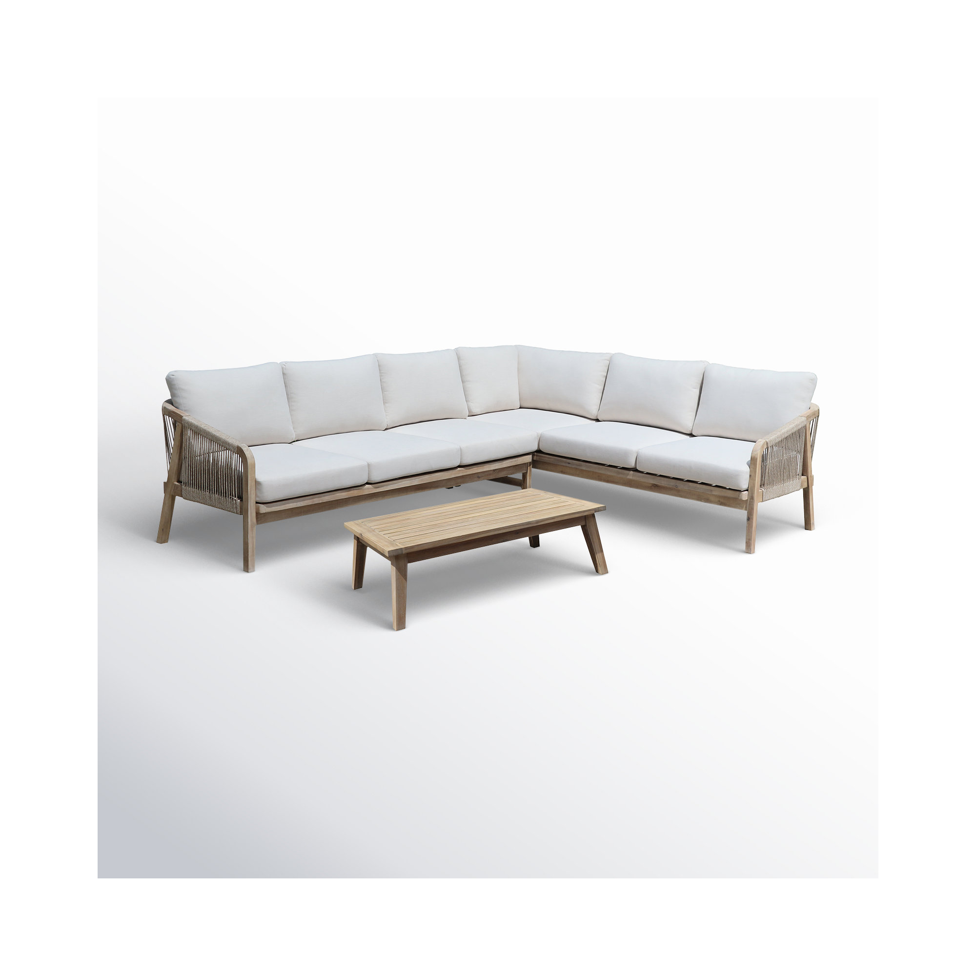 Bowery 2 PIECE SECTIONAL, BEIGE, White