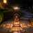 Indoor Outdoor Iron Water Fountain with LED Light. Iron Feature with Adjustable Pump, 6ft Cord, Zen Buddha Shadow Projection Fountain for Meditation, Yoga Room, and Spiritual Home Decor