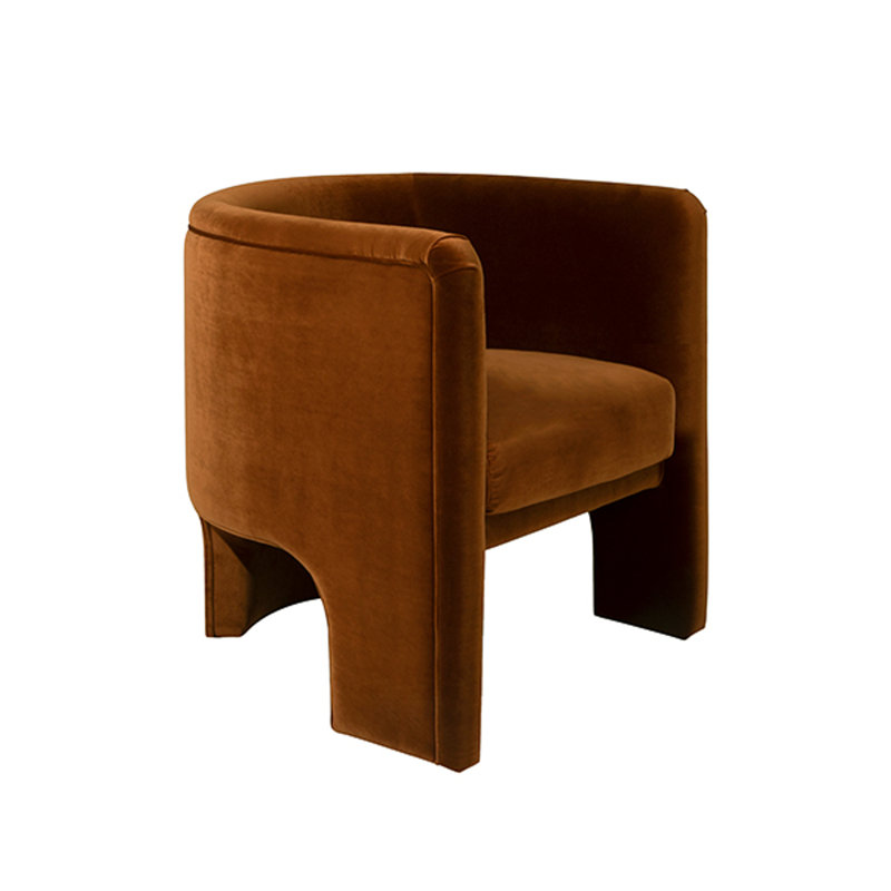 Lansky Barrel Chair, Rust Velvet