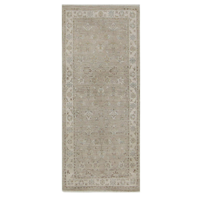 Daugherty Hand Knotted 2.6x6 Ivory Runner