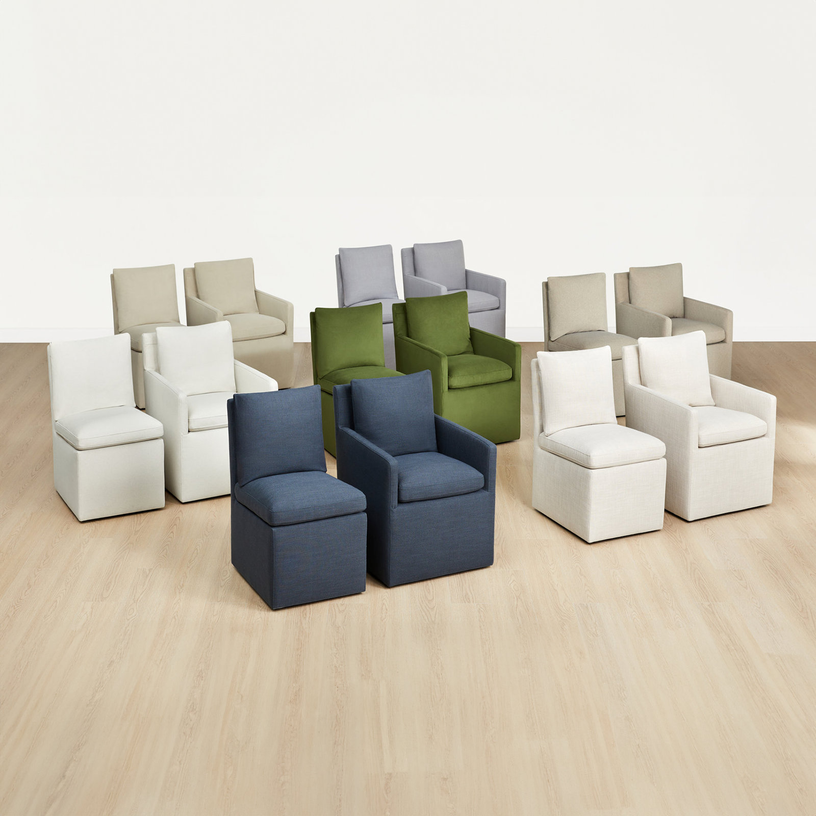 Alayaa Upholstered Side Chair, Effie Indigo Performance Linen