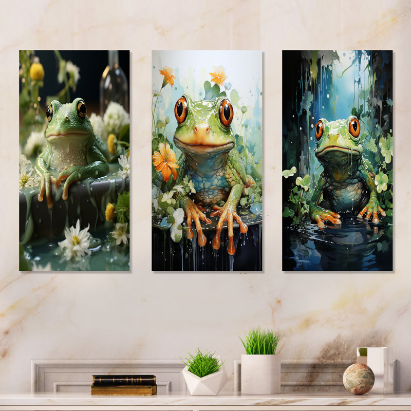 Froggy de salle de bain, H 28 po x l 36 po, Toile tendue