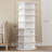 Wood Rotating Shoe Rack Tower 7 Tier Organizer, Vertical Spinning Shoe Display Lazy Susan, Revolving 360 White Shoe Rack Storage