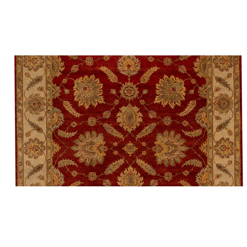 Wool Oriental Area Rug in Red/Beige