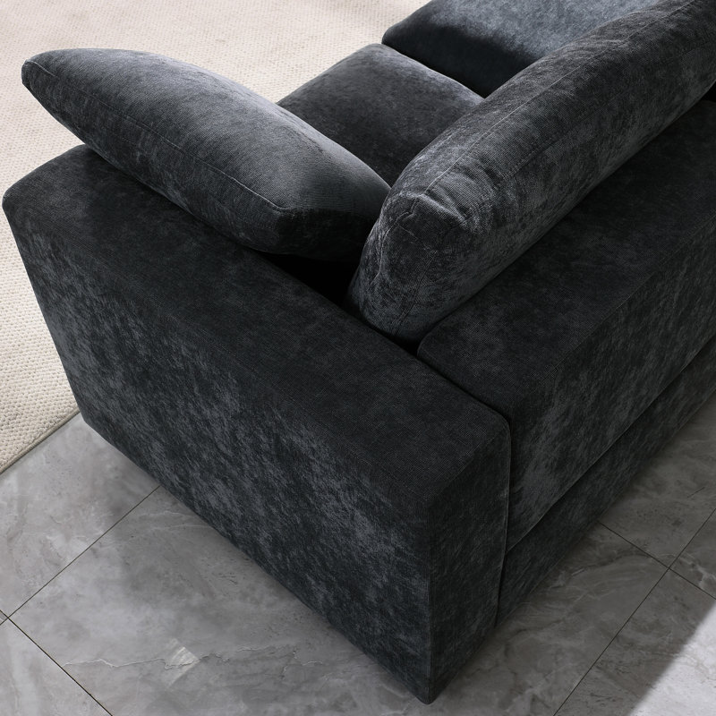 Fauteuil modulaire en chenille gris confortable Comfy