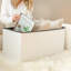 Go-Poufs Knock-Down Rectangular Teddy Boucle Storage Ottoman | 30"x15"x15" |-109102719