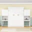 Grand lit escamotable en bois avec coiffeuse et armoire et lattes-767193903