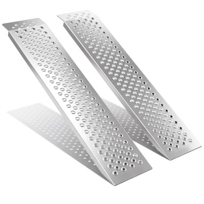 2 rampes de chargement en acier pour moto, rampes de remise robustes, 59 x 9 pouces, 440 lb par rampe, capacité combinée de 880 lb, rampes de chargement antidérapantes pour VTT, tondeuse à gazon et souffleuse à neige