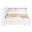 Lit double avec bibliothèques en forme de L et agencement soigné en blanc - Tiroirs de précision pour chambre à coucher, Modern Essential