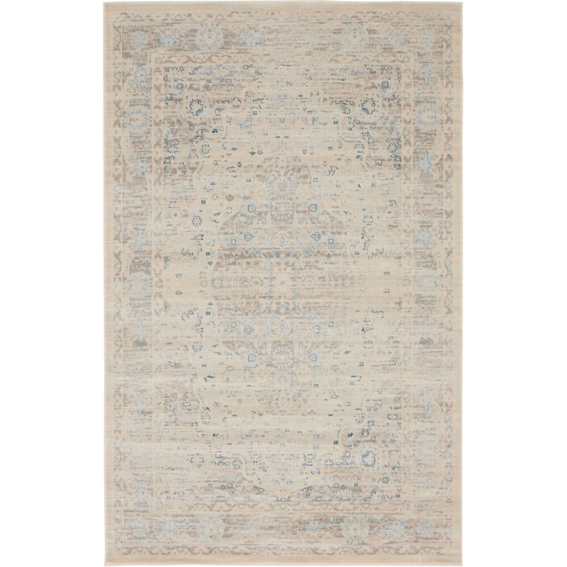 Tapis oriental beige Lyanna, Rectangle 4 pi x 6 pi