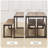45.5" Dining Table Set For 4, Kitchen Table Set With 2 Benches, Dining Room Table Set With Metal Frame & MDF Board, Space-Saving Dinette-836630866-815841248-815841251