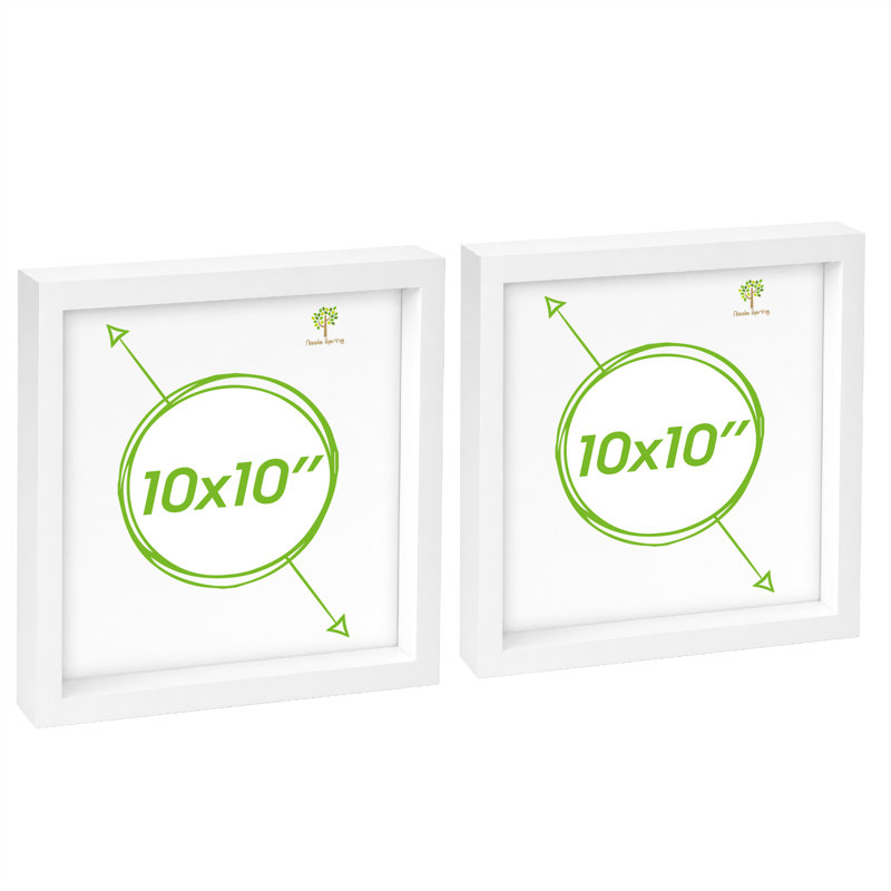 Nicola Spring - 3D Box Photo Frames, 27.5cm H x 27.5cm W x 3.5cm D, White