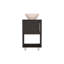 Meuble-lavabo simple 18 po avec une tablette ouverte et une armoire à porte simple