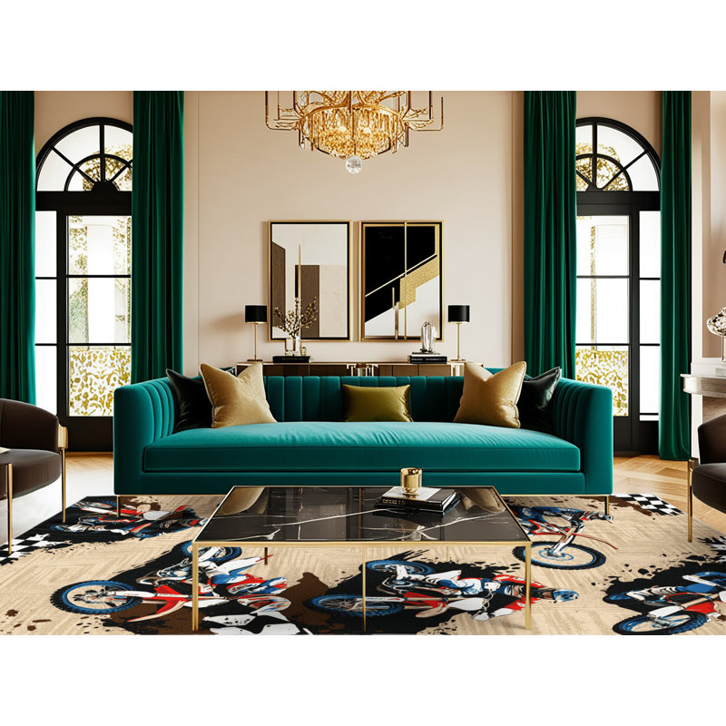  Tapis lavable Motocross Sports, Rectangle de 5 pi x 8 pi