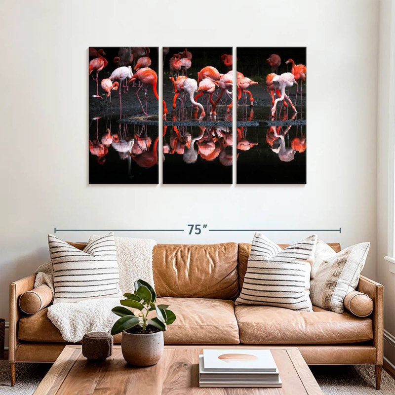 Flamingo Reflections, 36" H x 57" W