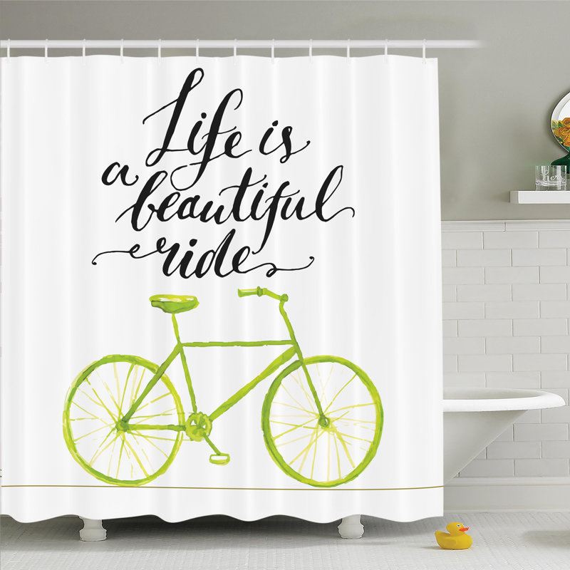 Ensemble de rideau de douche motiveing quote Juergen, H 84 po x l 69 po