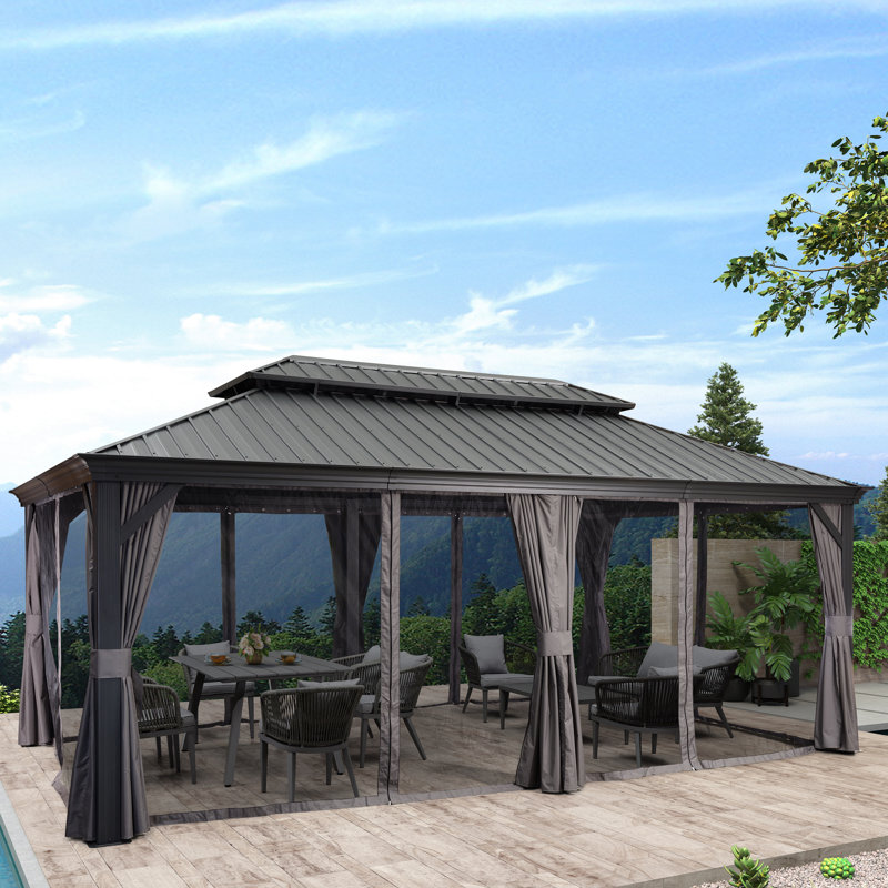Aluminium Patio Gazebo, 6m x 3.7m