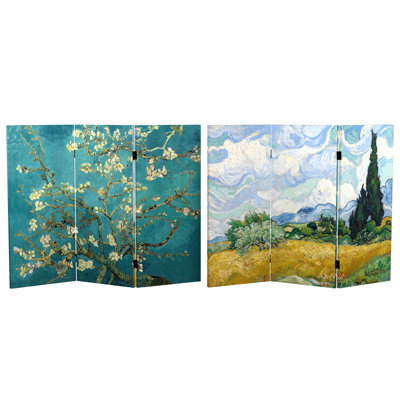 Carterville Van Gogh Art Canvas Folding Room Divider by Darby Home Co