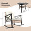 Ensemble bistro 3 pièces à bascule, ensemble de mobilier d'extérieur avec coussins épais et table basse à 2 niveaux, ensemble de conversation en rotin pour porche, jardin