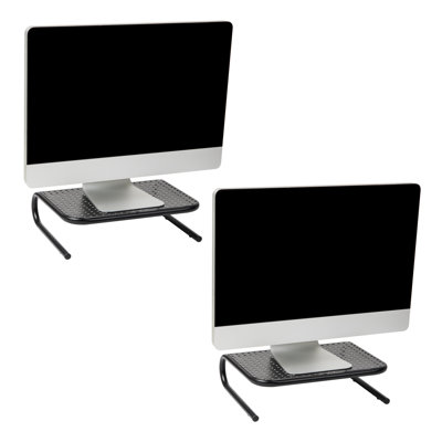  Monitor Stand, Ventilated Laptop Riser, Desktop Organizer, Metal, 14.5"L x 11.25"W x 4.25"H, 2-Pack