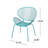 Outdoor Teal Chair - Iron, Playful Shell Design, 25.22" W X 25.77" D 34.68" H 25.22"W 25.77"D 34.68"H Chairs Iron Frame, Stable Three-Legged Structure For Patio