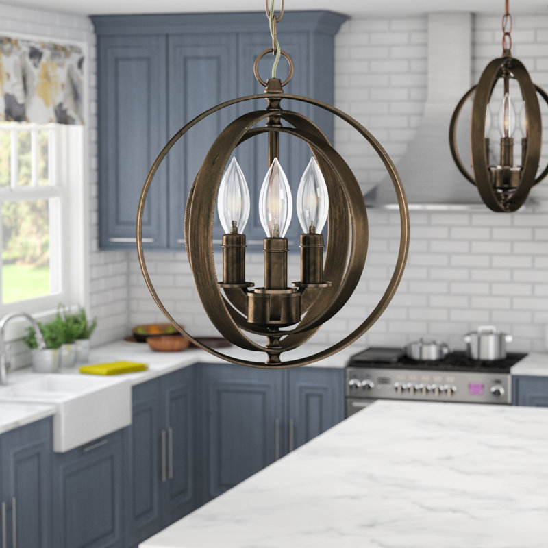 Sudbury 3 - Light Unique/Statement Pendant, Antique Bronze