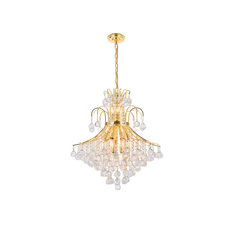 Stoller 10-Light Crystal 2-Tier Empire Chandelier, 25", Gold