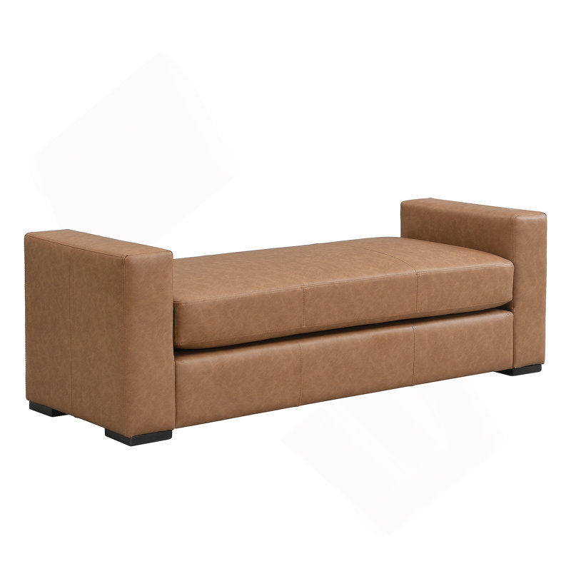Stylish and Durable Brown Faux Leather Ottoman