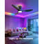 42 po Ventilateur de plafond encastré 3 pales Whtie avec lumière DEL à spectre complet et télécommande-604026628-604026629