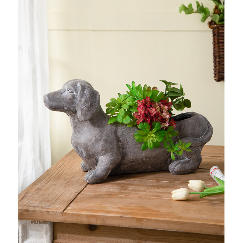 Pot à fleurs en métal Platt Dog Statue