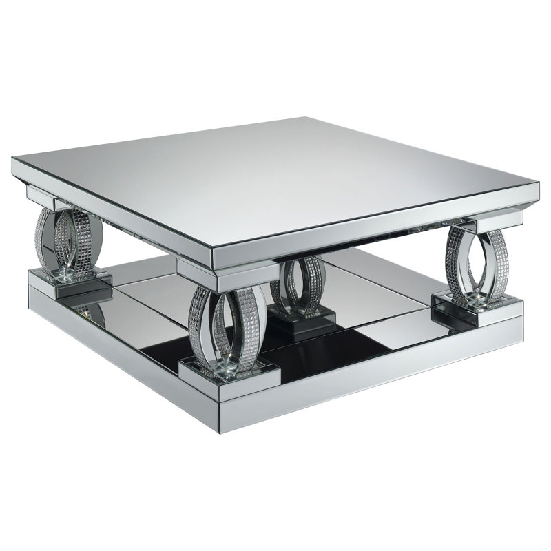 Table basse carrée à miroir