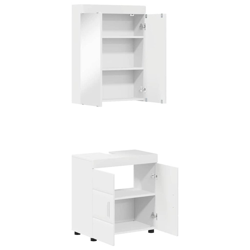 Vanity & Mirror Set, White